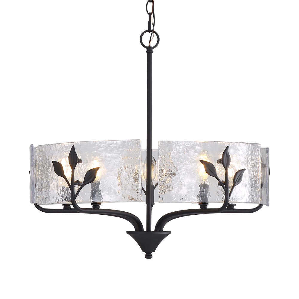 Wry Lighting Bloem 5-light Pendant in Natural Black